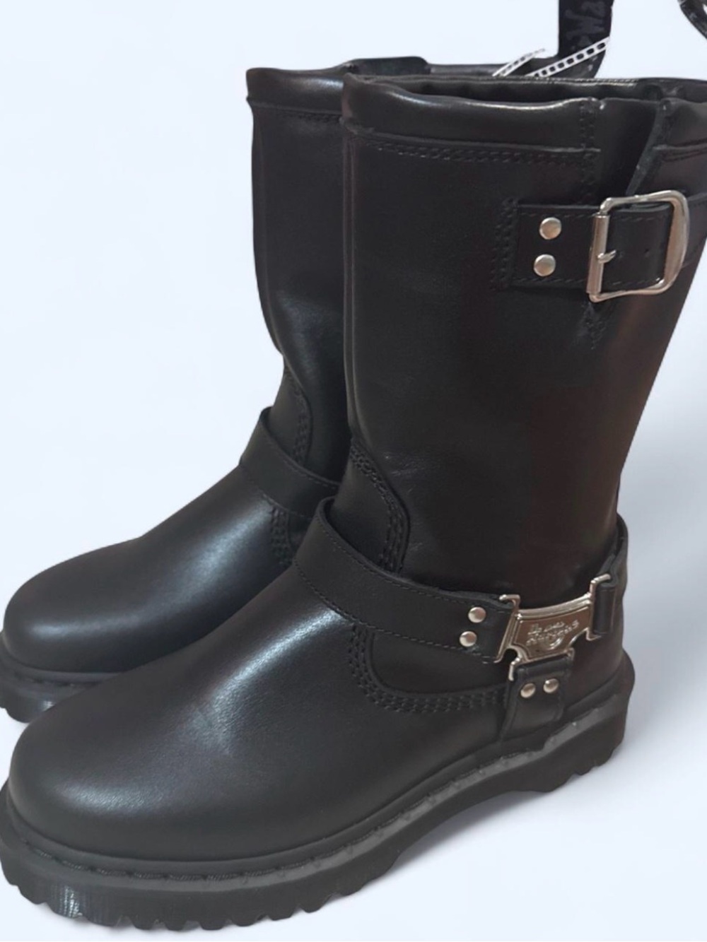 NWT Dr. Martens Black Women's Mid-Calf Harness Boots US size 8